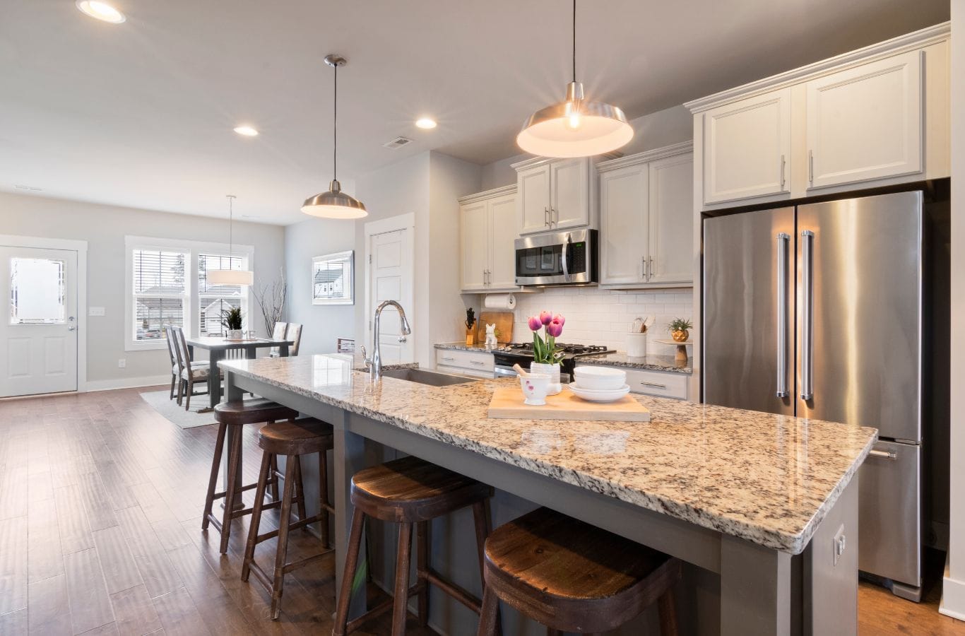 A sparkling clean kitchen in Cedar Park, TX, professionally cleaned by Swept Up Cleaning Co, highlighting the benefits of expert house cleaning services.