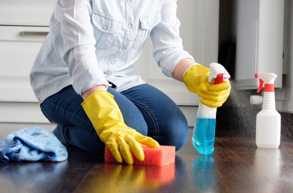 A Swept Up Cleaning Co technician performing Move In Cleaning in Cedar Park, TX, emphasizing expert care and pristine cleaning results.