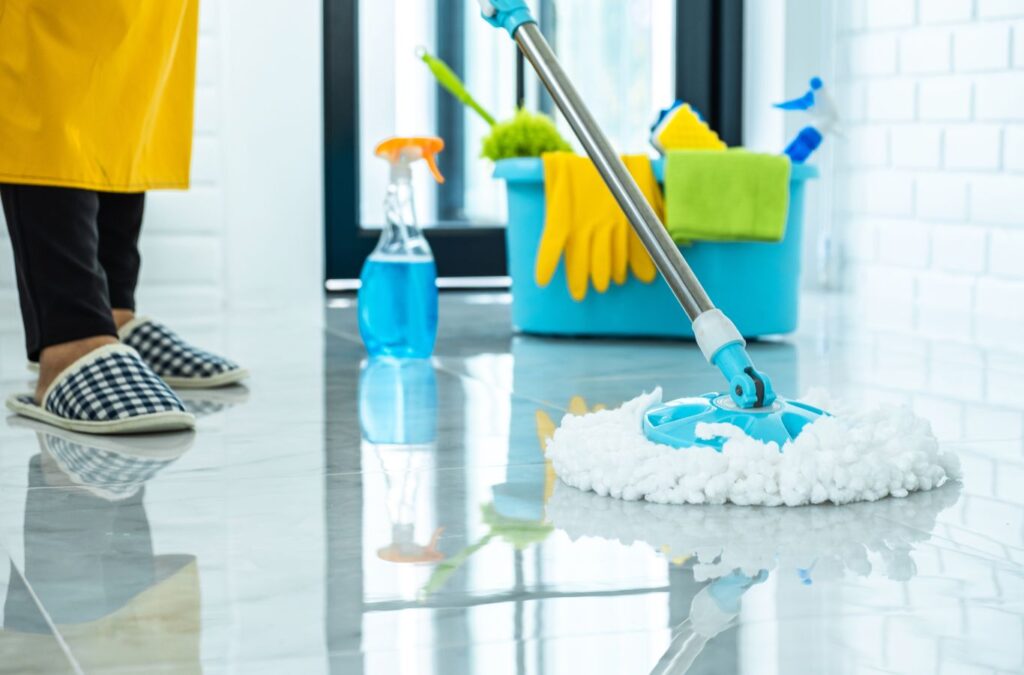 A Swept Up Cleaning Co employee delivering Move-In Cleaning in Round Rock, TX, highlighting local expertise and thorough results.