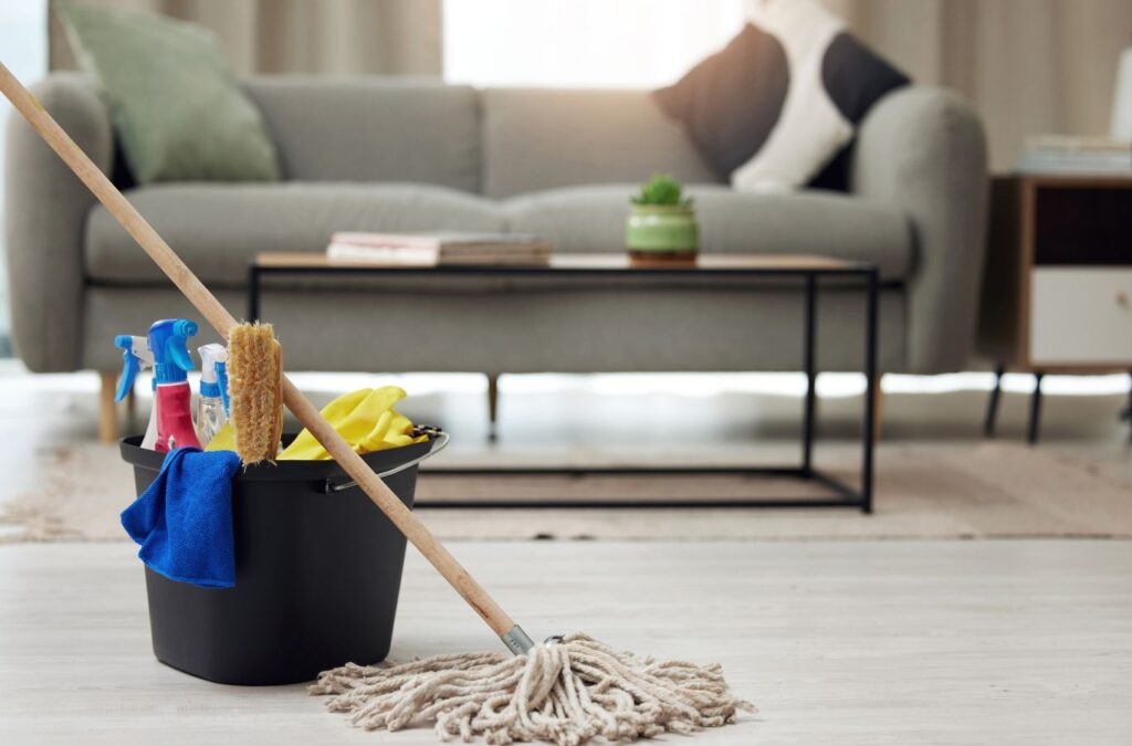 A Swept Up Cleaning Co expert handling Deep Cleaning in Round Rock, TX, highlighting professional quality and client-focused results. Deep Cleaning near me.