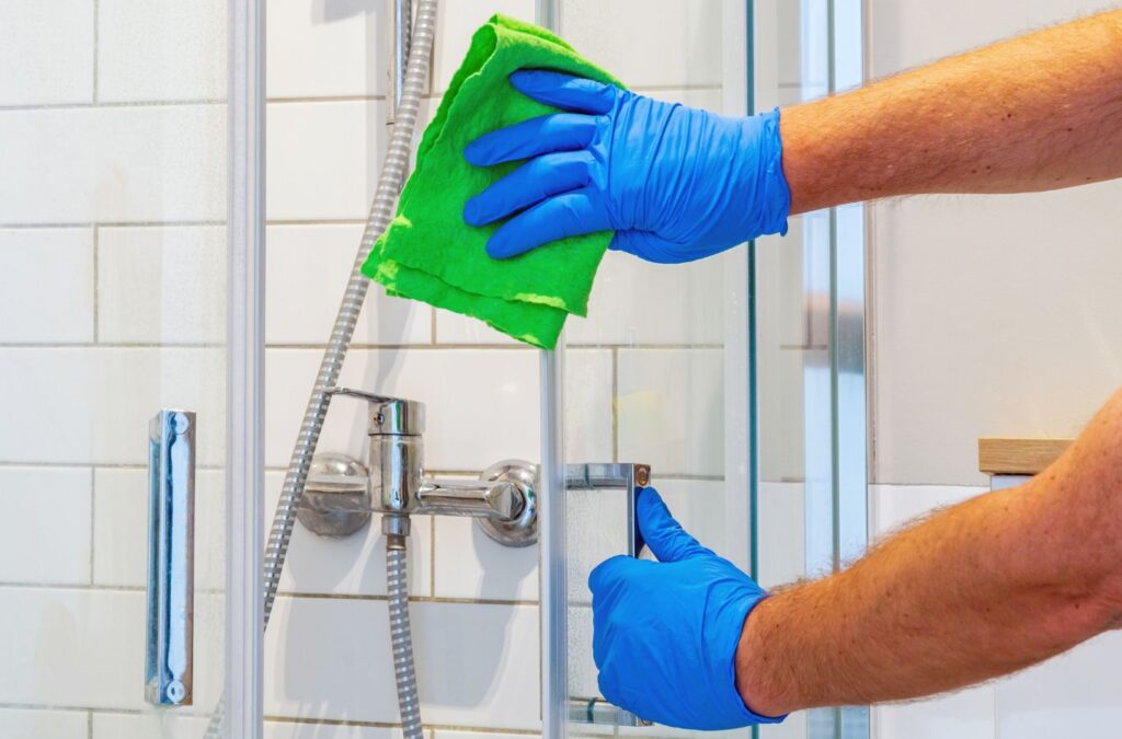 Swept Up Cleaning Co expert inspecting and polishing baseboards and windows in a Georgetown, TX residence to deliver premium move in cleaning service. Move In Cleaning near me.