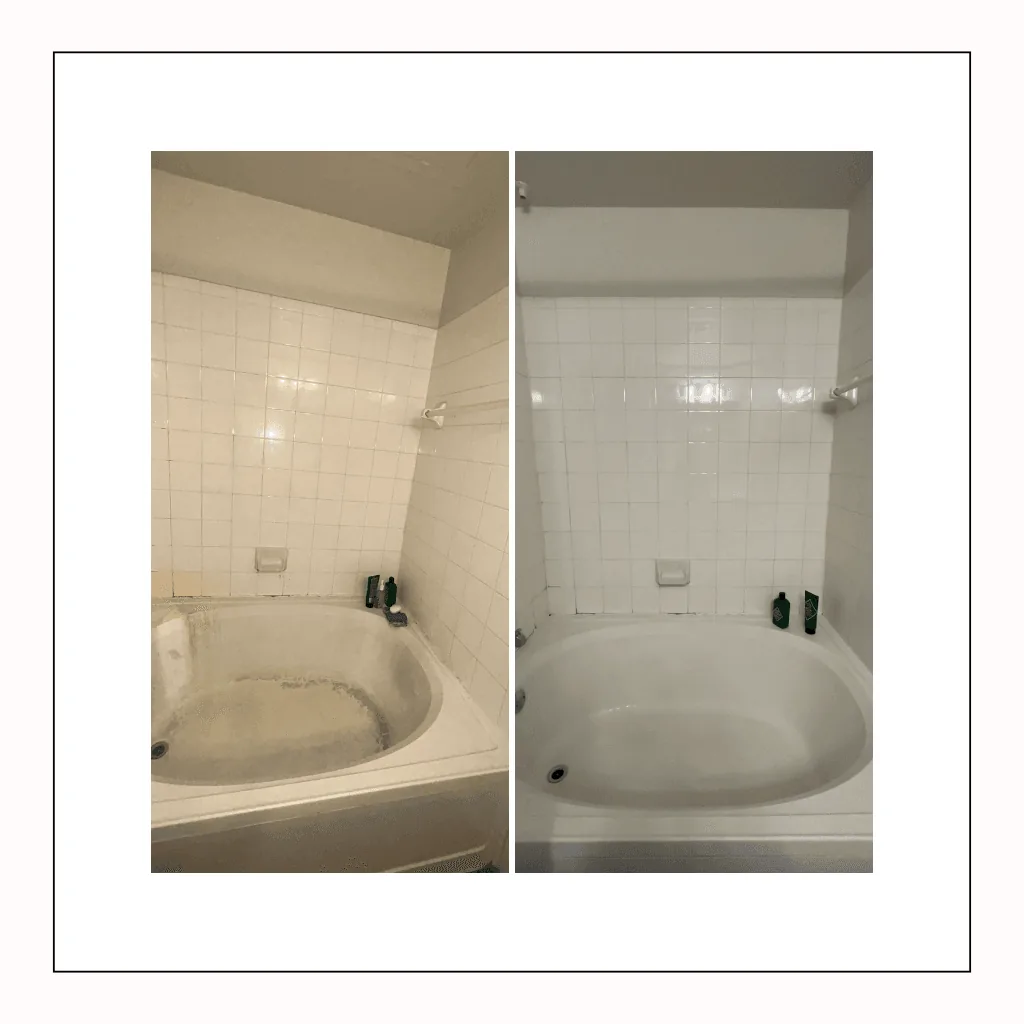 Tub and tile surround - deep clean in Allandale, before and after