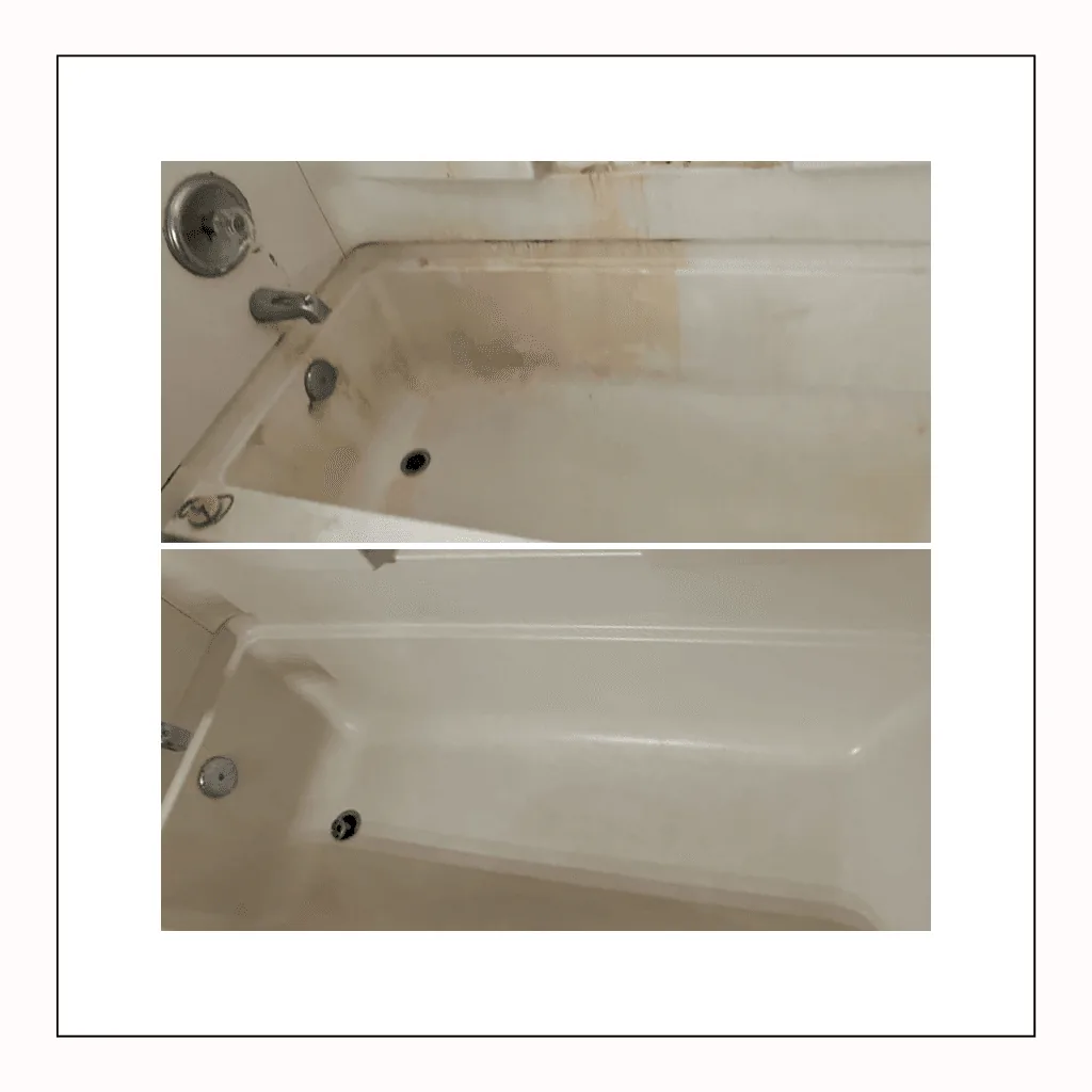 End-of-lease bathtub - move-out clean in Crestview, before and after